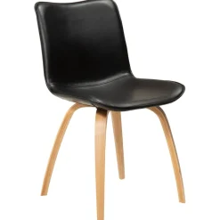 Glee Stol Vintage Black Art.Leather, Oak