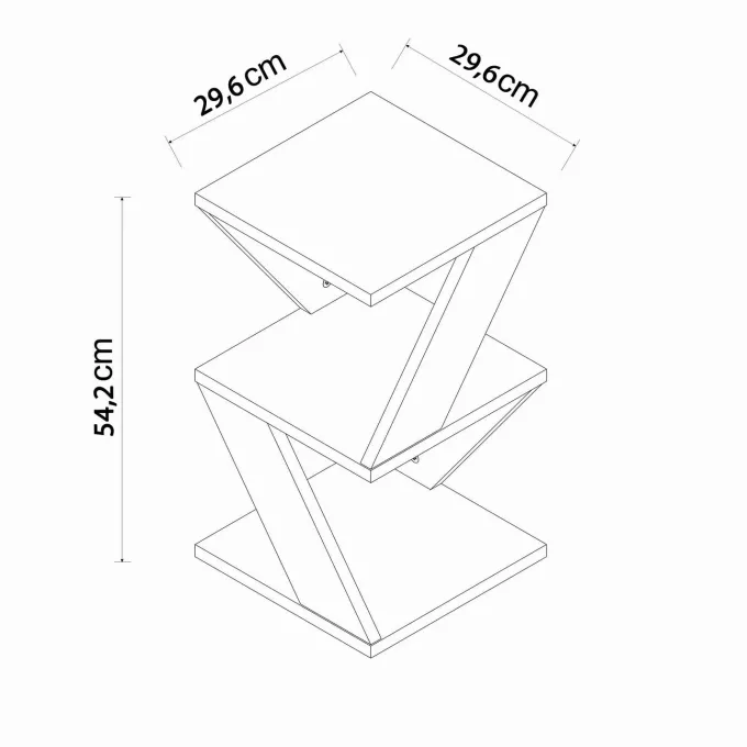 Graz (29,6 x 54,2 x 29,6 cm) Atlantisk furu Sidobord