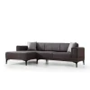 Hanoi (250-140 x 85 x 77 cm) Hörnsoffa-bäddsoffa Mörkgrå, Vänster