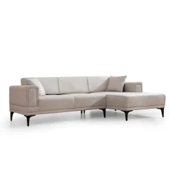 Hanoi (250-140 x 85 x 77 cm) Hörnsoffa-bäddsoffa Ecru, Höger