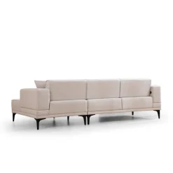 Hanoi (250-140 x 85 x 77 cm) Hörnsoffa-bäddsoffa Ecru, Höger
