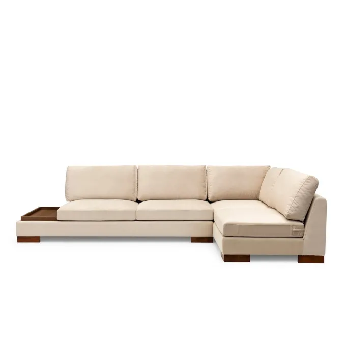 Hanoi hörn utan sittpuff (313 x 97 x 80 cm) Hörnsoffa Beige