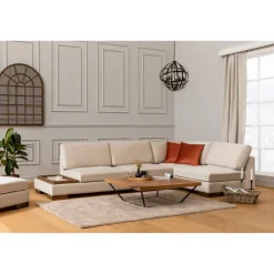 Hanoi hörn utan sittpuff (313 x 97 x 80 cm) Hörnsoffa Beige
