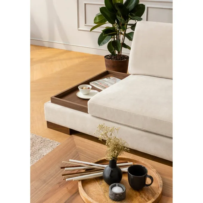 Hanoi hörn utan sittpuff (313 x 97 x 80 cm) Hörnsoffa Beige