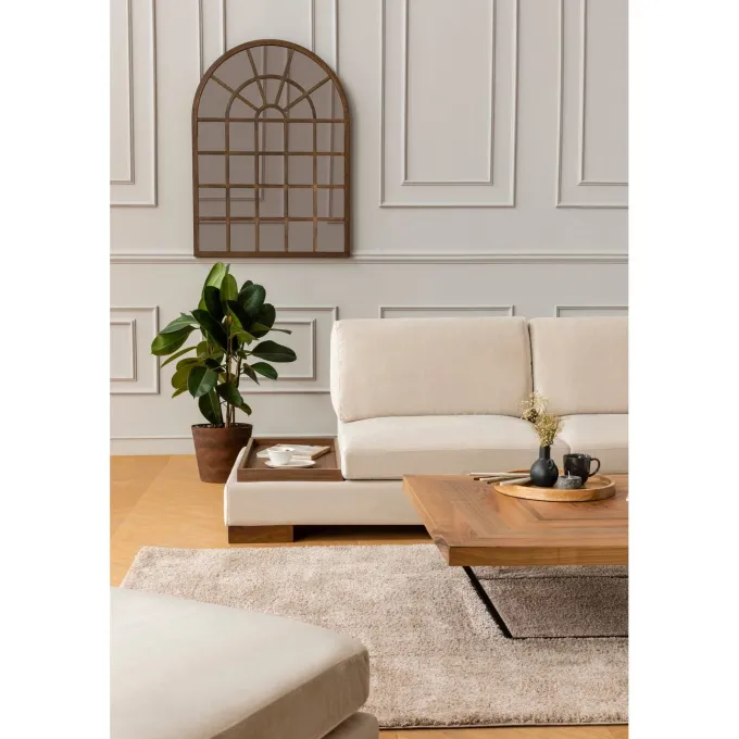 Hanoi hörn utan sittpuff (313 x 97 x 80 cm) Hörnsoffa Beige