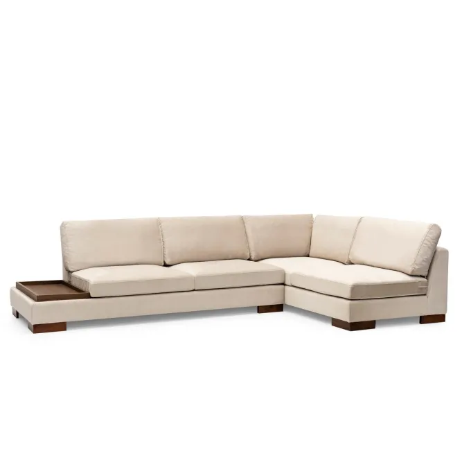 Hanoi hörn utan sittpuff (313 x 97 x 80 cm) Hörnsoffa Beige