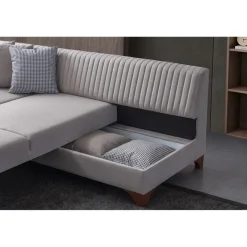 Harare (125 x 190 cm) Bäddsoffa, hörn Gräddvit, Höger