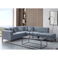 Harare (125 x 190 cm) Bäddsoffa, hörn Grå, Höger