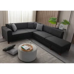 Harare (125 x 190 cm) Bäddsoffa, hörn Antracit, Höger