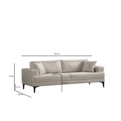 Harare 3-sits (234 x 100 x 78 cm) 3-sitssoffa Ecru