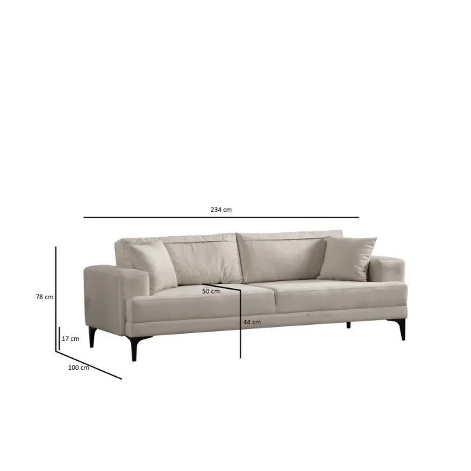 Harare 3-sits (234 x 100 x 78 cm) 3-sitssoffa Ecru