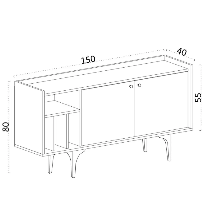 Helsingfors (150 x 80 x 40 cm) Konsolbord Sapphire Oak