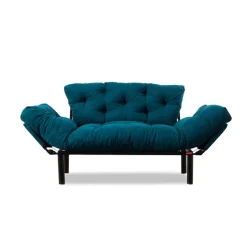 Helsingfors (155 x 85 x 70 cm) 2-sits bäddsoffa Petrolblå