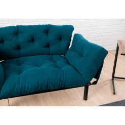 Helsingfors (155 x 85 x 70 cm) 2-sits bäddsoffa Petrolblå