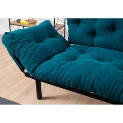 Helsingfors (155 x 85 x 70 cm) 2-sits bäddsoffa Petrolblå