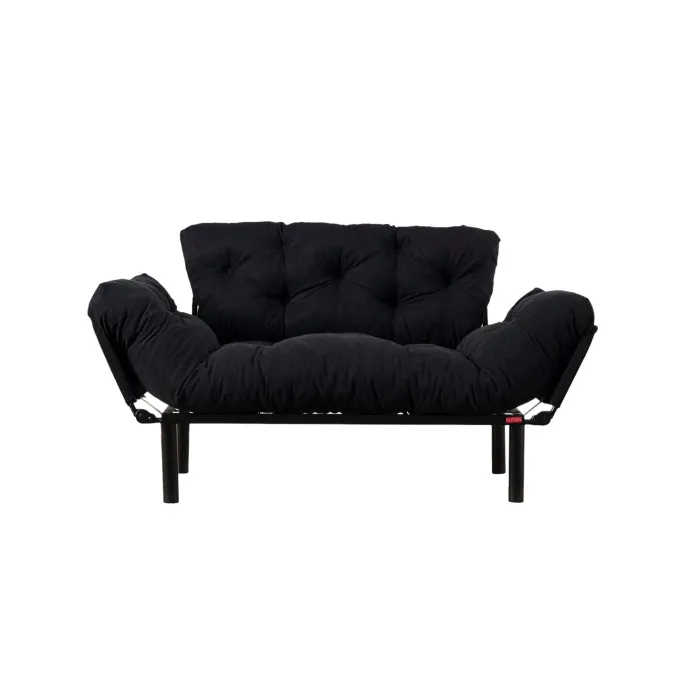 Helsingfors (155 x 85 x 70 cm) 2-sits bäddsoffa Svart