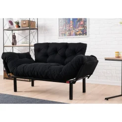 Helsingfors (155 x 85 x 70 cm) 2-sits bäddsoffa Svart