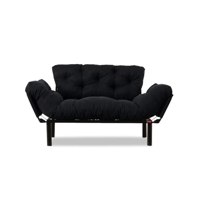 Helsingfors (155 x 85 x 70 cm) 2-sits bäddsoffa Svart