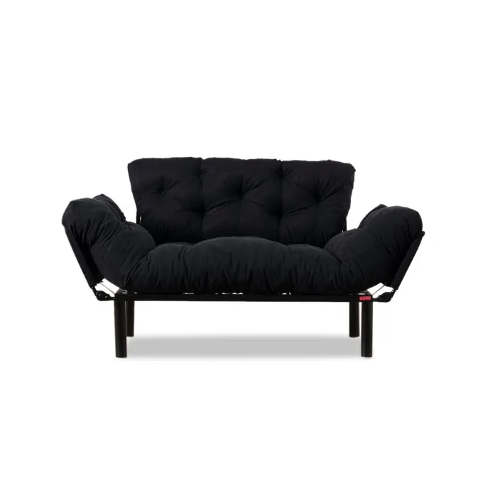 Helsingfors (155 x 85 x 70 cm) 2-sits bäddsoffa Svart