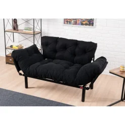 Helsingfors (155 x 85 x 70 cm) 2-sits bäddsoffa Svart
