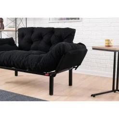 Helsingfors (155 x 85 x 70 cm) 2-sits bäddsoffa Svart