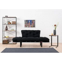 Helsingfors (155 x 85 x 70 cm) 2-sits bäddsoffa Svart