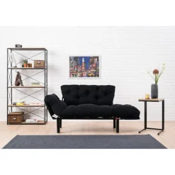 Helsingfors (155 x 85 x 70 cm) 2-sits bäddsoffa Svart