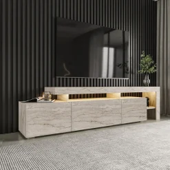 Helsingfors (192 x 53 x 37 cm) travertin TV-bänk