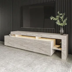Helsingfors (192 x 53 x 37 cm) travertin TV-bänk