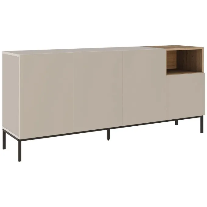 Helsingfors Sideboard Sandsten naturlig ek svart