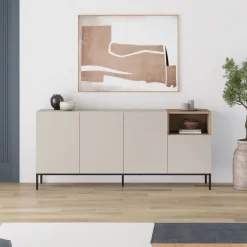 Helsingfors Sideboard Sandsten naturlig ek svart