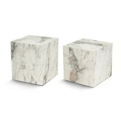 Hobart set (40 x 40 cm) Fresia-marmor Sidobordsset
