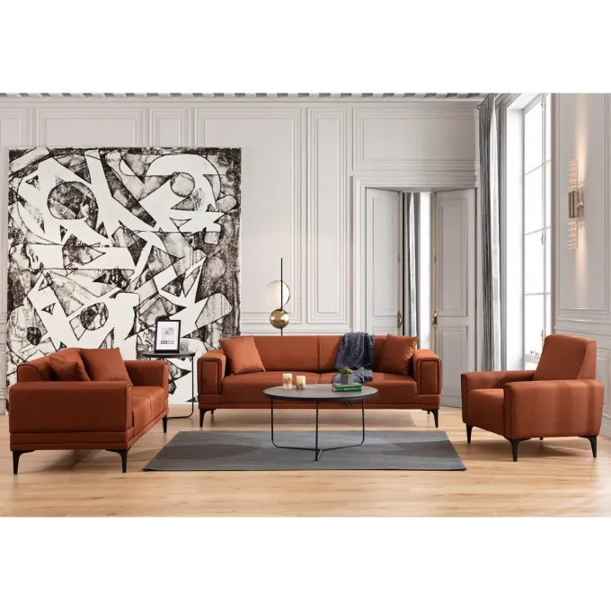 Horizon (230 x 95 x 77 cm) 3-sitssoffbädd Rio-röd