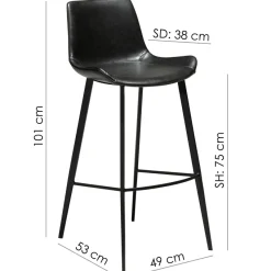 Hype Barstol Vintage Black, 75 cm