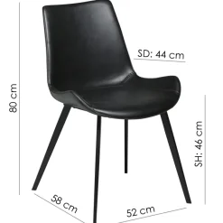 Hype Stol Black Art.Leather, Black