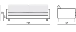 Impulse 3-sits Soffa Lux Caleido Natur