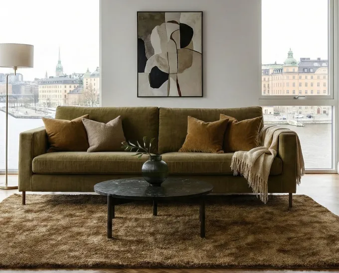 Impulse 3-sits Soffa Lux Wildflower Forest Green