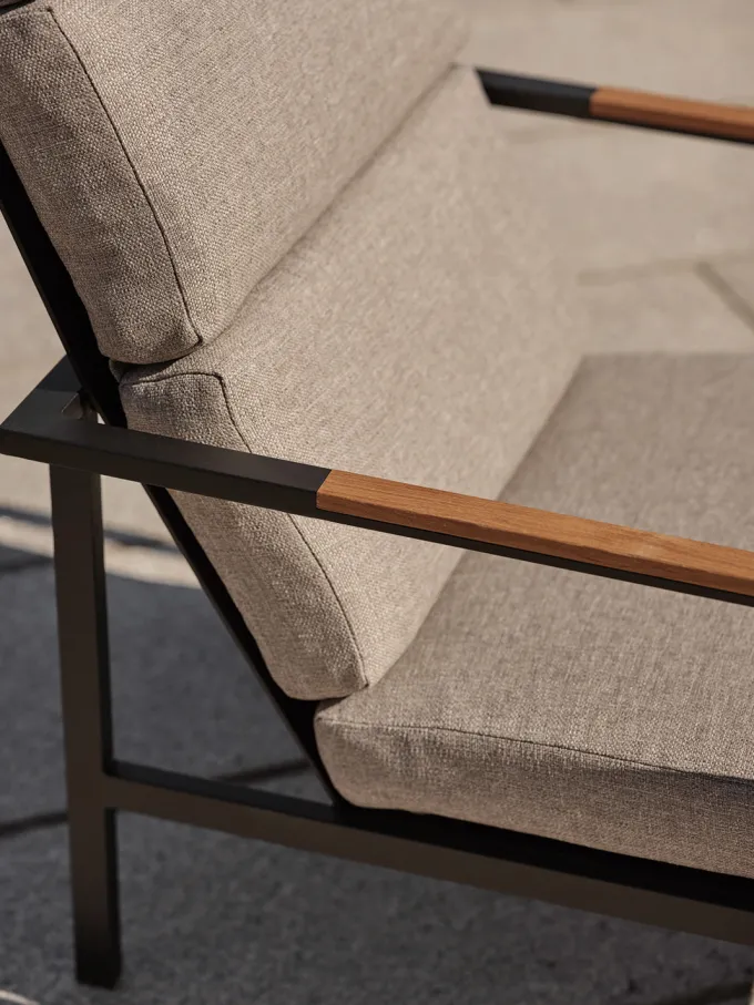 Indus 3-sits Soffa Svart/Teak