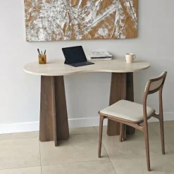 Infini (120 x 75 x 60 cm) Travertin valnöt Skrivbord