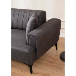 Jakarta (140-270 x 95 x 77 cm) Hörnsoffa-bäddsoffa Mörkgrå, Vänster