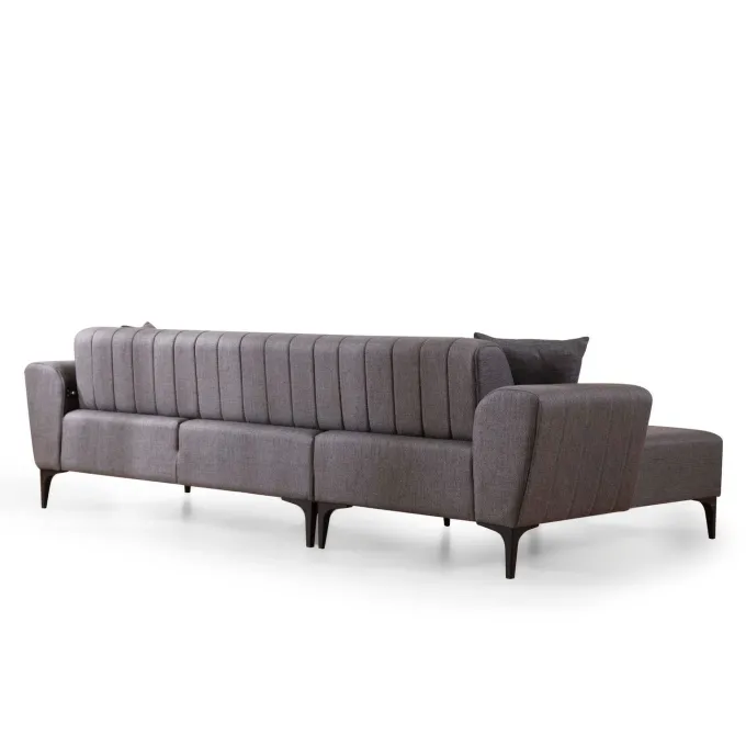 Jakarta (140-270 x 95 x 77 cm) Hörnsoffa-bäddsoffa Mörkgrå, Vänster