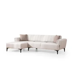 Jakarta (140-270 x 95 x 77 cm) Hörnsoffa-bäddsoffa Ecru, Vänster