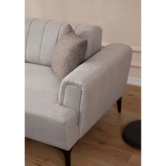 Jakarta (140-270 x 95 x 77 cm) Hörnsoffa-bäddsoffa Ecru, Vänster