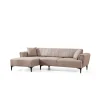 Jakarta (140-270 x 95 x 77 cm) Hörnsoffa-bäddsoffa Ljusbrun, Vänster