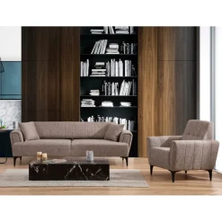 Jakarta (230 x 95 x 77 cm) 3-sits bäddsoffa Ljusbrun