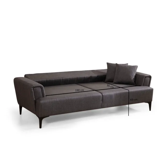 Jakarta (230 x 95 x 77 cm) 3-sits bäddsoffa Mörkgrå