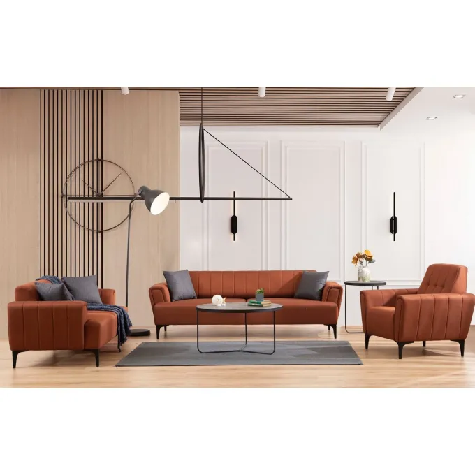 Jakarta (230 x 95 x 77 cm) 3-sits bäddsoffa Kakelröd