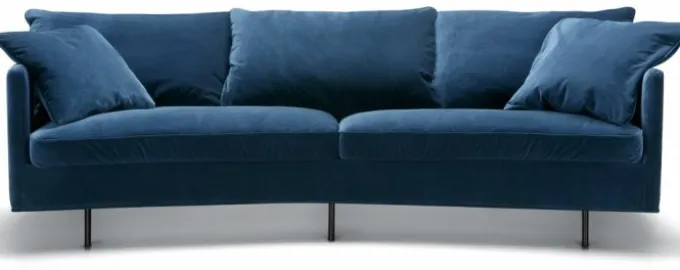 Julia 3-sits XL Svängd Soffa Classic Velvet D. Blue