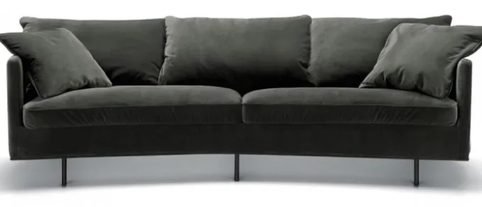 Julia 3-sits XL Svängd Soffa Classic Velvet Grey