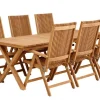 Julita Matgrupp 220x90 cm Teak ink 6st Pos.stolar